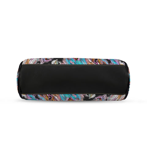 'Psychedelique' Faux Leather Kisslock Handbag Crossbody