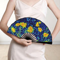 'Wild Poppies' (Black Edge) Double-Sided Folding Bamboo Fan