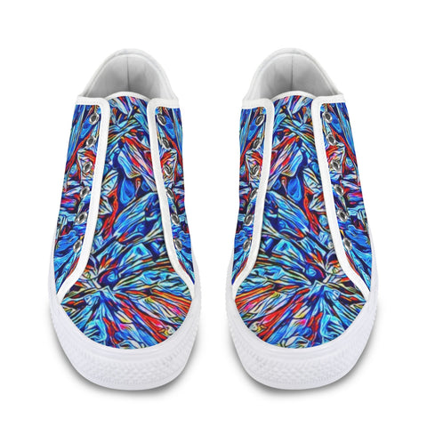 'Clematis Sapphire' (White Trim) Women's Canvas Plimsolls