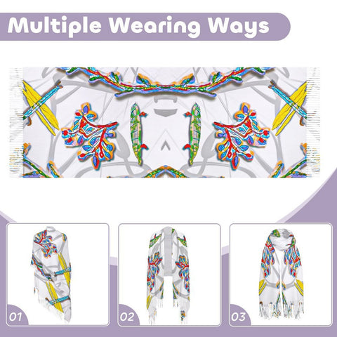 'Regenesis' (White Edit) Tassel Fleece Scarf