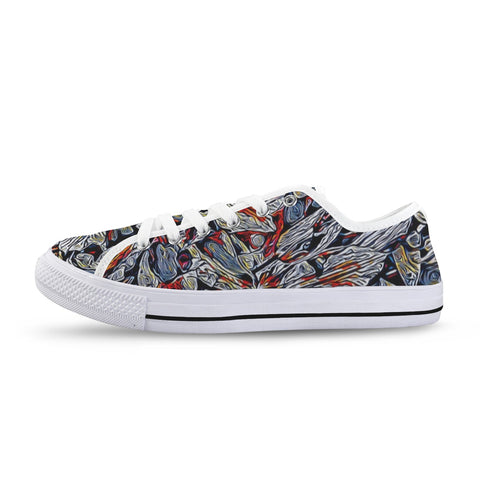 'Clematis Platinum' (White Trim) Women's Canvas Plimsolls