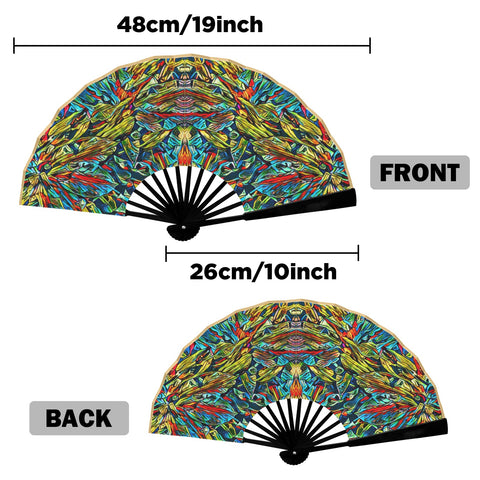 'Clematis Electra' (Gold Edge) Double-Sided Custom Folding Fan