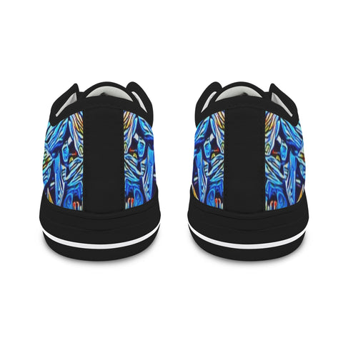 'Clematis Sapphire' (Black Trim) Women's Canvas Plimsolls