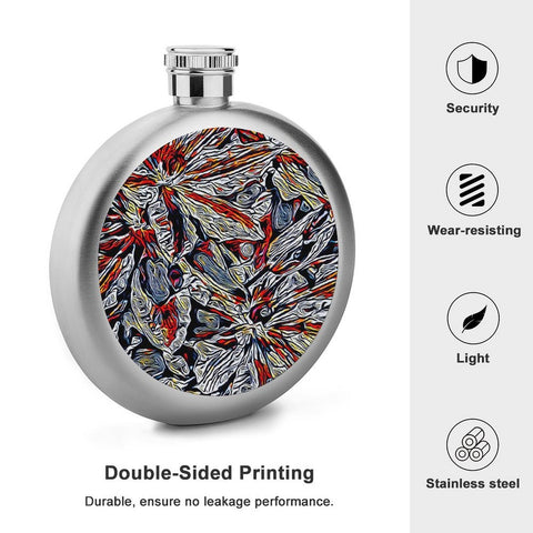 'Clematis Platinum' Hip Flask