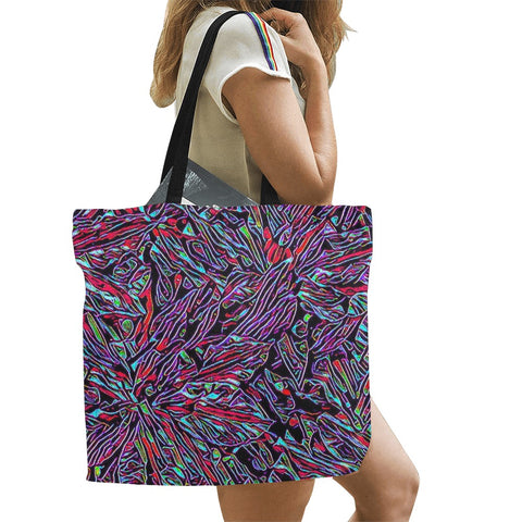 'Clematis Neon' Large Canvas Tote