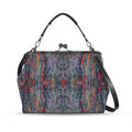 'Graphite' Faux Leather Kisslock Handbag Crossbody