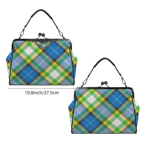 'Yorkshire Tartan' (Slant) Faux Leather Kisslock Handbag Crossbody