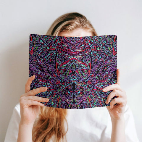 'Clematis Neon' Faux Leather A5 Binder Notebook