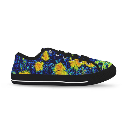 'Wild Poppies' (Black) 'Seattle' Men's Trainers