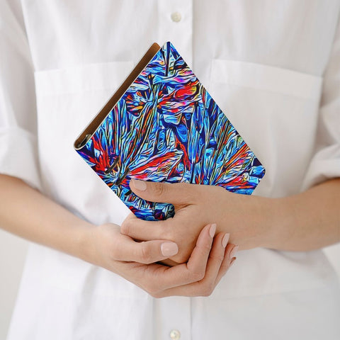 'Clematis Sapphire' Faux Leather A5 Binder Notebook