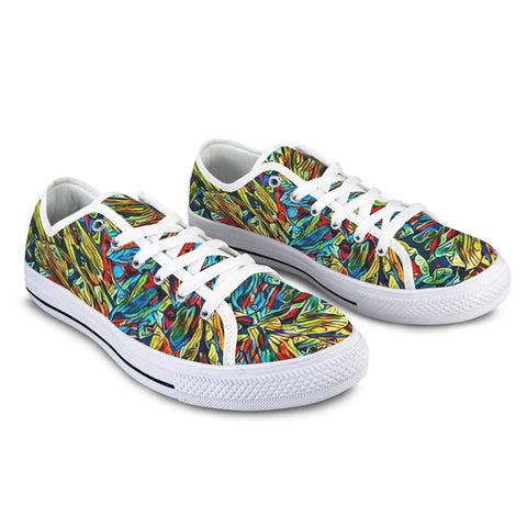 'Clematis Electra' (White Trim) Women's Canvas Plimsolls