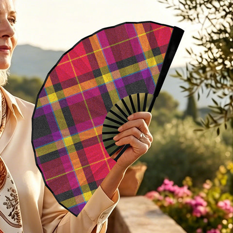 'Yorkshire Moorland' (Slant / Black Edge) Double-Sided Folding Bamboo Fan