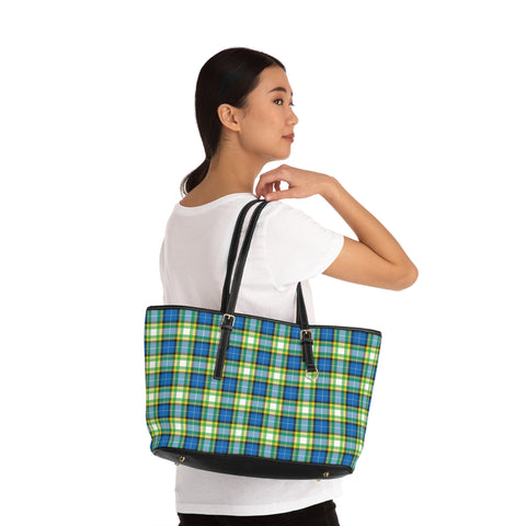 'Yorkshire Tartan' PU Leather Zipped Tote