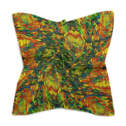 'Peony Citrus' Poly Scarf Square