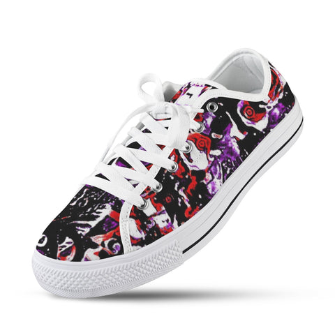 'Gothic Rose' (White Trim) Women's Canvas Plimsolls