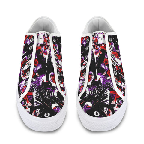 'Gothic Rose' (White Trim) Women's Canvas Plimsolls
