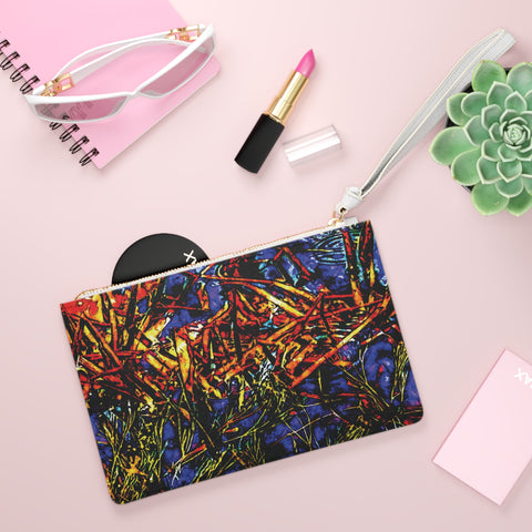 ‘Graffiti Aqua’ Clutch Bag