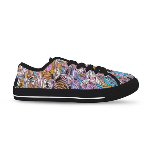 'Psychedelique' (Black) Women's Canvas Plimsolls