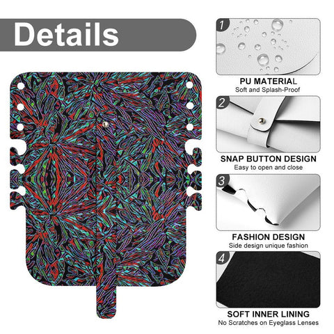 'Clematis Neon' Faux Leather Glasses Case
