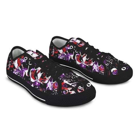 'Gothic Rose' (Black Trim) Women's Canvas Plimsolls
