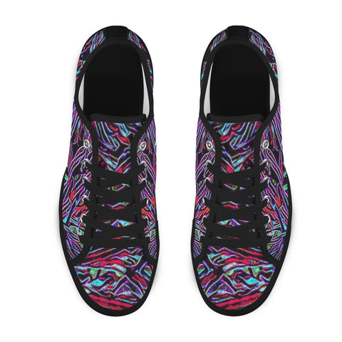 'Clematis Neon'' (Black Trim) Women's Canvas Plimsolls