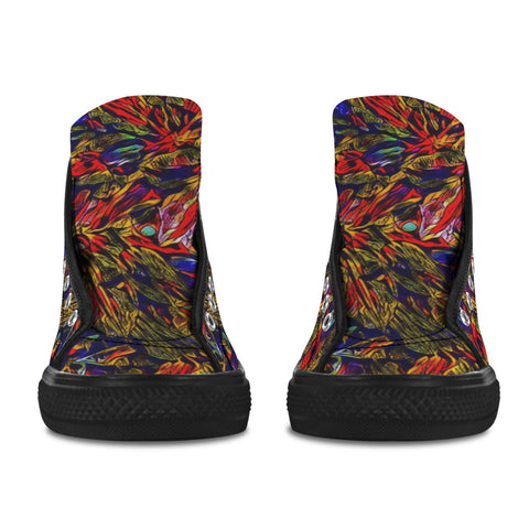'Clematis Firestorm' (Black Trim) Vancouver Canvas Boots