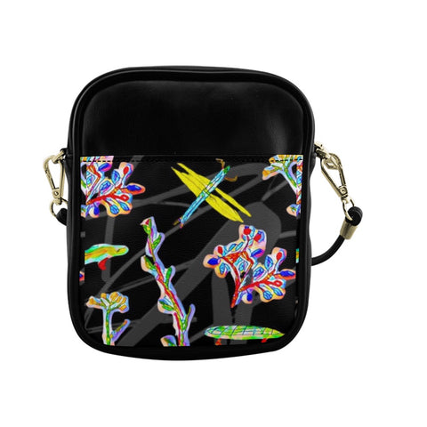 'Regenesis' (Black Edit) Faux Leather Sling Pouch
