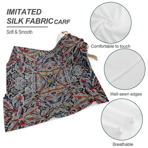 'Clematis Platinum' Poly Scarf Square