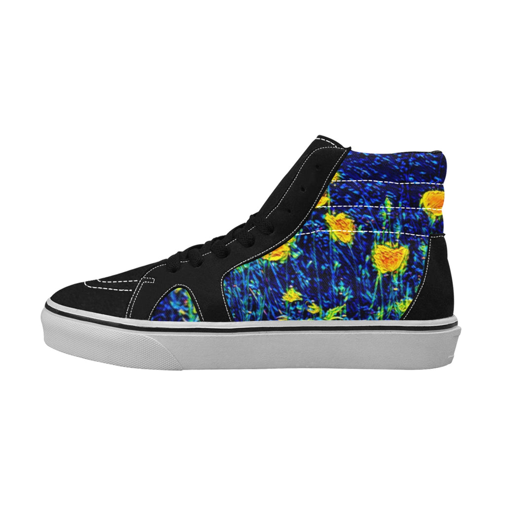 'Wild Poppies' Men's High Top Skateboarding Boots