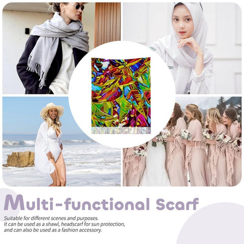 'Tropique' Tassel Fleece Scarf