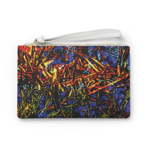 ‘Graffiti Aqua’ Clutch Bag