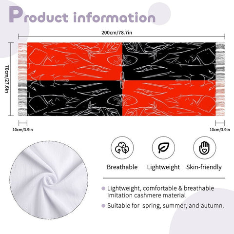 'Bloodlust' Tassel Fleece Scarf