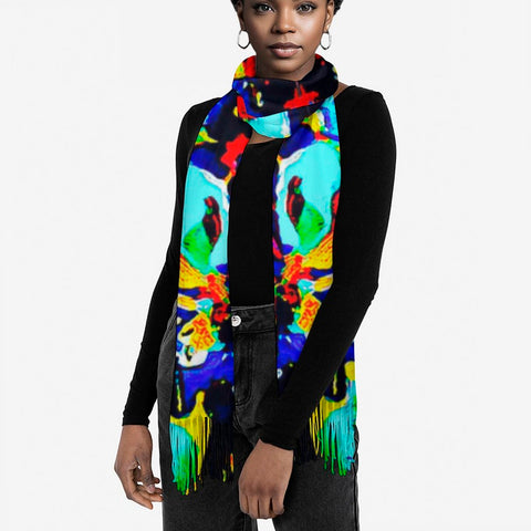 'Galaxa' Tassel Fleece Scarf