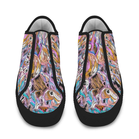 'Psychedelique' (Black) Women's Canvas Plimsolls