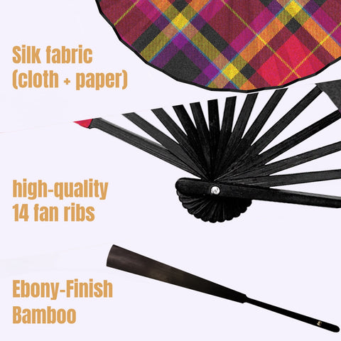 'Yorkshire Moorland' (Slant / Black Edge) Double-Sided Folding Bamboo Fan