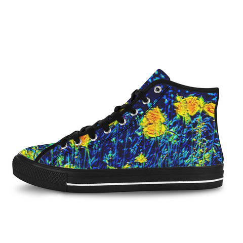 'Wild Poppies' (Black Trim) Vancouver Canvas Boots