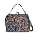 'Clematis Platinum' Faux Leather Kisslock Handbag Crossbody