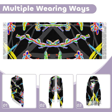 'Regenesis' (Black Edit) Tassel Fleece Scarf
