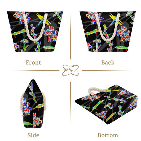 'Regenesis' (Black) Hemp Rope Tote Bag