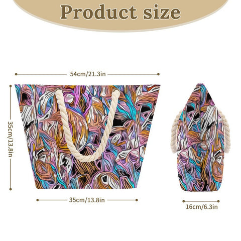 'Psychedelique' Hemp Rope Tote Bag