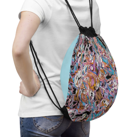 'Carnaby' Drawstring Bag Split Colour (Duck Egg/Blackcurrant)