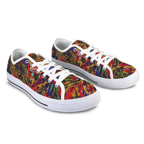'Clematis Firestorm' (White Trim) Women's Canvas Plimsolls