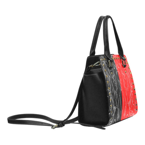 'Bloodlust' PU Studded Shoulder-Handbag