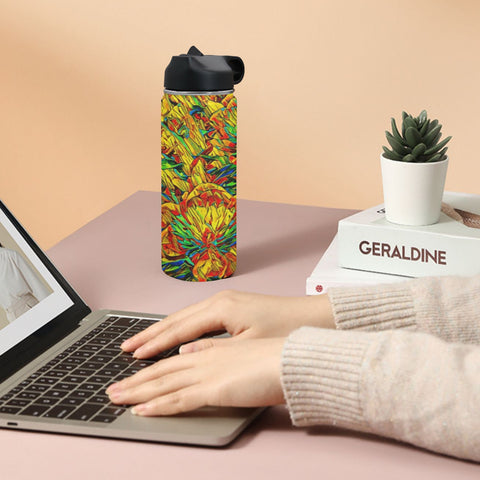 'Peony Citrus' Insulated Water Bottle