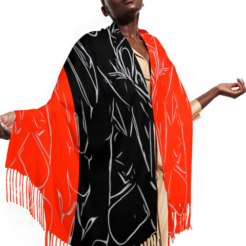 'Bloodlust' Tassel Fleece Scarf