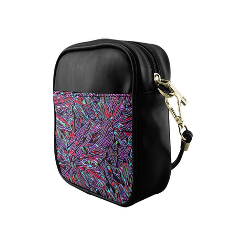 'Clematis Neon' Faux Leather Sling Pouch
