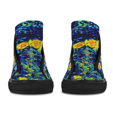 'Wild Poppies' (Black Trim) Vancouver Canvas Boots