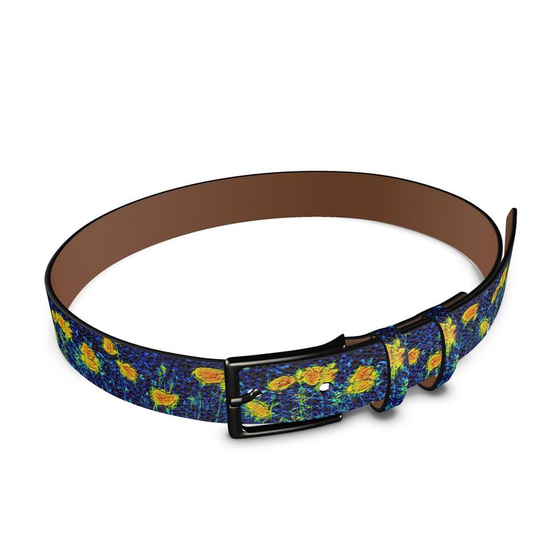 'Wild Poppies' Leather belt