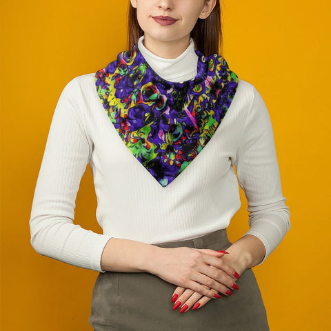 'Purple Haze' Poly Scarf Square