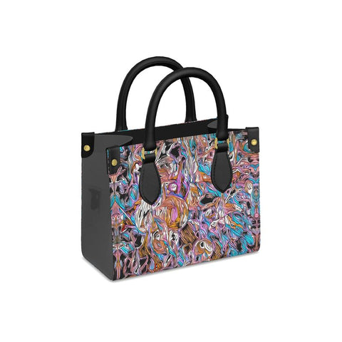 'Psychedelique' Mini-Shopper (Charcoal)